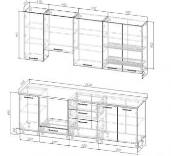 Кухонный гарнитур Старое дерево МДФ 2400 мм Sanvut в Урае - uraj.mebel-e96.ru