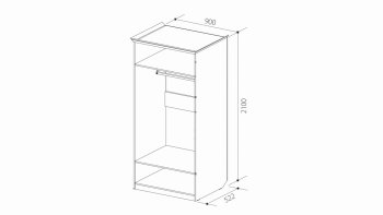 Шкаф 900 мм 2х дверный для платья ШиК-2 (Уголок Школьника 2) в Урае - uraj.mebel-e96.ru