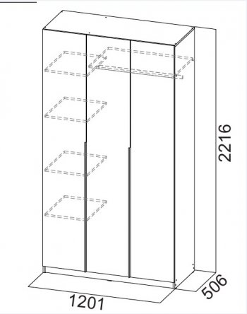 Шкаф 1200 мм ШК-5 графит (СВ) в Урае - uraj.mebel-e96.ru