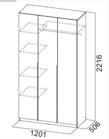 Шкаф 1200 мм ШК-5 с антресолью графит (СВ) в Урае - uraj.mebel-e96.ru