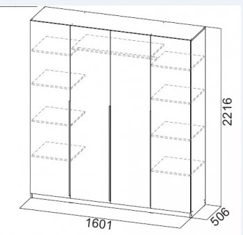 Шкаф 1600 мм ШК-5 с антресолью графит (СВ) в Урае - uraj.mebel-e96.ru