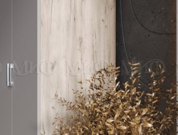 Шкаф 900 мм 2-х ств. штанга+полка дуб крафт серый/кашемир (Миф) в Урае - uraj.mebel-e96.ru