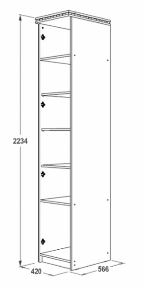 Шкаф 1-но дверный для белья Ольга-13 в Урае - uraj.mebel-e96.ru