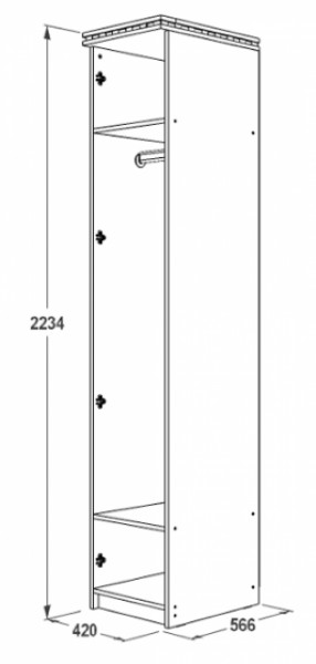 Шкаф 1-но дверный для одежды Ольга-13 в Урае - uraj.mebel-e96.ru