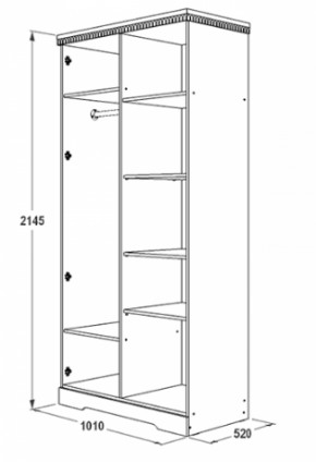 Шкаф 1000 мм для одежды и белья Ольга-12 МДФ в Урае - uraj.mebel-e96.ru