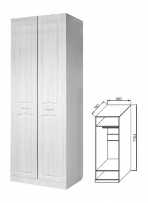 Шкаф 2-х дверный для платья и белья Ева-10 в Урае - uraj.mebel-e96.ru