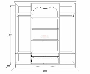 Шкаф 2000 мм для одежды и белья Ольга-10 МДФ в Урае - uraj.mebel-e96.ru