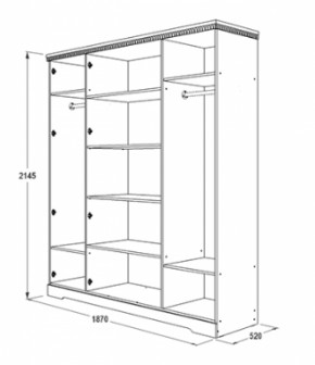 Шкаф 1800 мм для одежды и белья Ольга-12 ЛДСП в Урае - uraj.mebel-e96.ru