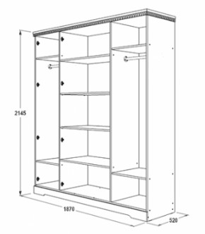 Шкаф 1800 мм для одежды и белья Ольга-12 МДФ в Урае - uraj.mebel-e96.ru