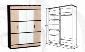 Шкаф 1680 мм 4-х дверный Ольга-13 в Урае - uraj.mebel-e96.ru