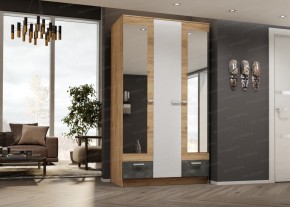 Шкаф Адель 1200 дуб вотан/белый глянец (Эра) в Урае - uraj.mebel-e96.ru
