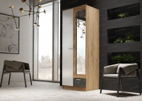 Шкаф Адель 800 дуб вотан/белый глянец (Эра) в Урае - uraj.mebel-e96.ru