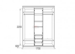 Шкаф для платья и белья Мираж 4 (1700) в Урае - uraj.mebel-e96.ru