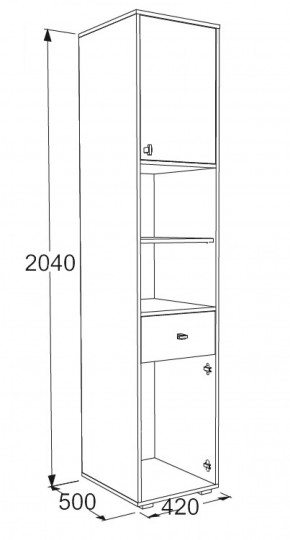 Шкаф комбинированный Омега 18 в Урае - uraj.mebel-e96.ru