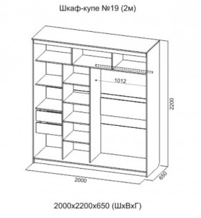 Шкаф-купе №19 Инфинити 2000 мм Ясень анкор светлый (СВ) в Урае - uraj.mebel-e96.ru