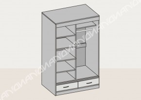 Шкаф-купе 2-х дверный с ящиками и зеркалом (арт. 008) 1150 мм (Диал) в Урае - uraj.mebel-e96.ru