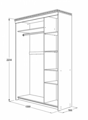 Шкаф-купе 1500 мм 3-х дверный Ольга-13 в Урае - uraj.mebel-e96.ru