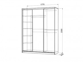 Шкаф-купе Бассо 7-600 07 (полки слева) в Урае - uraj.mebel-e96.ru