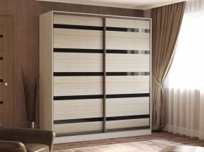 Шкаф-купе Лотос-1 (ясень шимо светлый/лакобель черная) 1500 в Урае - uraj.mebel-e96.ru