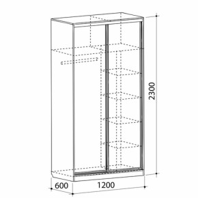 Шкаф-купе Рио 1-600 Бабочки (полки справа) в Урае - uraj.mebel-e96.ru