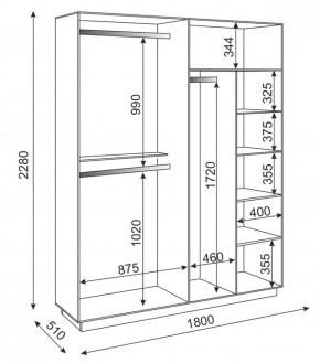 Шкаф 4-х дверный 1800 мм Тиффани М22 (Риннер) в Урае - uraj.mebel-e96.ru