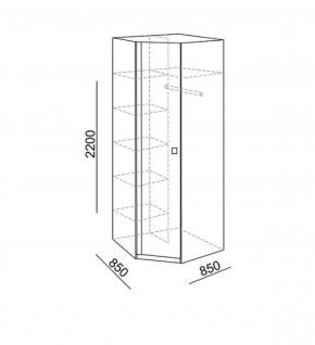 Шкаф угловой Глэдис 850*850 (модуль 21) в Урае - uraj.mebel-e96.ru