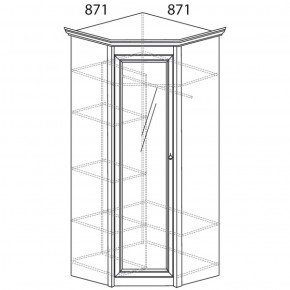 Шкаф угловой с зеркалом Флоренция 641 (Яна) в Урае - uraj.mebel-e96.ru