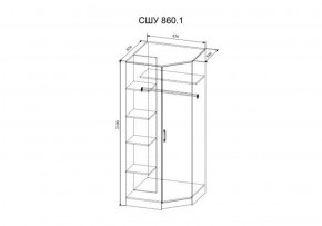 Шкаф угловой Софи  СШУ860.1 (ДСВ) в Урае - uraj.mebel-e96.ru