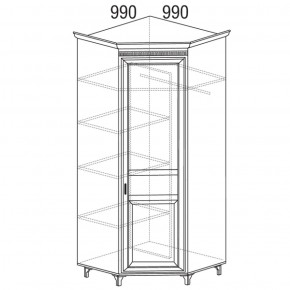 Шкаф угловой (угол 990х990) Марлен 473 (Яна) в Урае - uraj.mebel-e96.ru