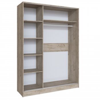 Шкаф-купе Стиль-2 1600 мм крафт белый/крафт серый (Текс) в Урае - uraj.mebel-e96.ru