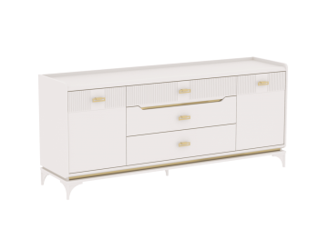 Комод широкий Сиде Белый (СБК) в Урае - uraj.mebel-e96.ru | фото