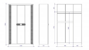 Шкаф 1400 мм 3-дверный Сиде Белый (СБК) в Урае - uraj.mebel-e96.ru