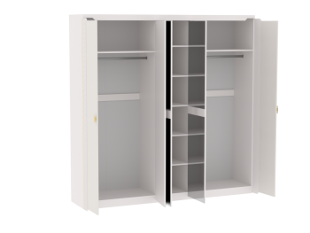 Шкаф 2300 мм 5-дверный NEW Сиде Белый (СБК) в Урае - uraj.mebel-e96.ru