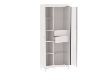 Пенал со стеклом широкий NEW Сиде Белый (СБК) в Урае - uraj.mebel-e96.ru