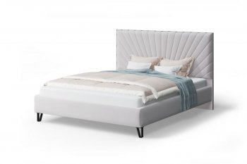 Кровать Сильвия мягкая Moonlight (серо-бежевый), 1600 (МЛК) в Урае - uraj.mebel-e96.ru