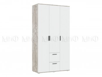 Шкаф 1200 мм Сильвия, дуб юкон/белый (Миф) в Урае - uraj.mebel-e96.ru