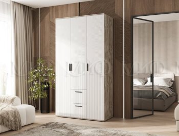 Шкаф 1200 мм Сильвия, дуб юкон/белый (Миф) в Урае - uraj.mebel-e96.ru