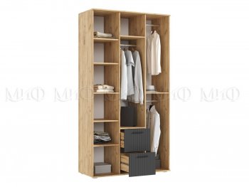 Шкаф 1200 мм Сильвия, крафт/графит (Миф) в Урае - uraj.mebel-e96.ru