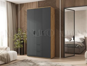 Шкаф 1200 мм Сильвия, крафт/графит (Миф) в Урае - uraj.mebel-e96.ru
