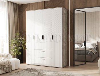Шкаф 1600 мм Сильвия, дуб юкон/белый (Миф) в Урае - uraj.mebel-e96.ru