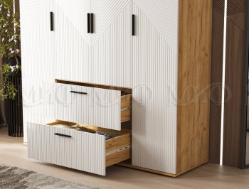 Шкаф 1600 мм Сильвия, крафт/белый (Миф) в Урае - uraj.mebel-e96.ru
