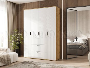 Шкаф 1600 мм Сильвия, крафт/белый (Миф) в Урае - uraj.mebel-e96.ru