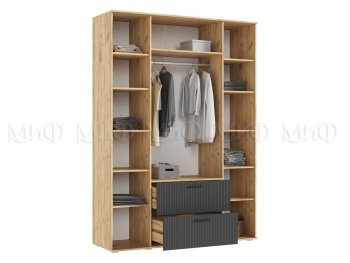 Шкаф 1600 мм Сильвия, крафт/графит (Миф) в Урае - uraj.mebel-e96.ru