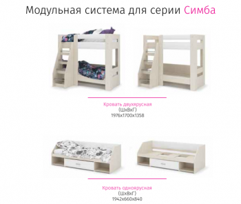 Набор детской мебели Симба шимо-кофе с молоком (СтендМ) в Урае - uraj.mebel-e96.ru