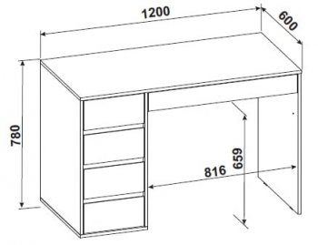 Стол компьютерный №13 (СВ) в Урае - uraj.mebel-e96.ru