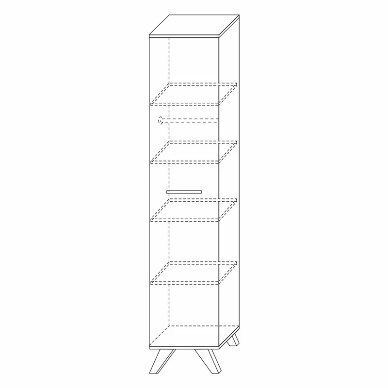 Шкаф-пенал 400 мм Вега Скандинавия, белый гл.(Кураж) в Урае - uraj.mebel-e96.ru