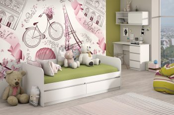 Кровать Соната 900 белый (Зарон) в Урае - uraj.mebel-e96.ru