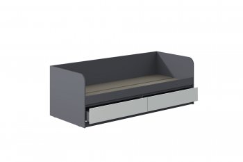 Кровать Соната 900 графит/белый (Зарон) в Урае - uraj.mebel-e96.ru