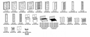 Спальный гарнитур ЛУНА (модульный)  Бодега белая в Урае - uraj.mebel-e96.ru