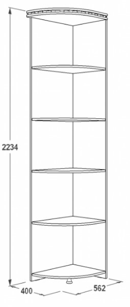 Стеллаж угловой Ольга-13 (400*562) в Урае - uraj.mebel-e96.ru